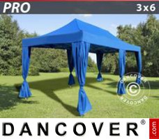 Tenda Eventos PRO 3x6m Azul, inclui 6 cortinas decorativas