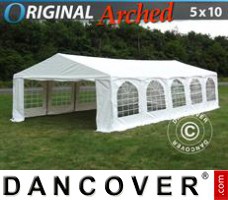 Tenda Eventos Original 5x10m PVC, "Arched", Branco