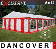 Tenda Eventos Exclusive 6x12m PVC, Vermelho/Branco