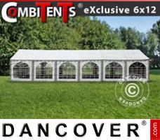Tenda Eventos Exclusive CombiTents® 6x12m, 4-em-1, Cinza/Branco